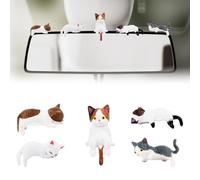 5 Pezzi di Dolci Mini Figure di Gatti, Decorazione per Auto Interni, Carini Accessori per Auto Interni, Decorazione per Retrovisore Auto con Figurina di Gatto