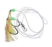 5 pezzi di esca da pesca rig acqua salata passere rig con mono leader for passera di mare spigola halibut nero pompano fondo impianti di pesca(Yellow 5Pcs)