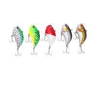 5 pezzi di esche artificiali 14 g, popper da pesca e swimbait, esca rigida a vibrazione con perline incorporate e affilato, esche artificiali realistiche per la pesca in acqua