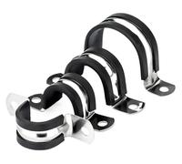 5 pezzi di fascetta stringicavo in acciaio inossidabile for impieghi gravosi con cuscinetto in gomma - fascetta for tubi isolata for montaggio su condotti da 6-200 mm(M40)
