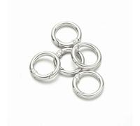 5 pezzi di fermagli a molla ad anello apribili, moschettone rotondo, portachiavi, anello connettore, clip per borsa, gancio, catena per cani, fibbie per creazione di gioielli fai da te, rodio, misur