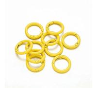 5 pezzi di fermagli a molla ad anello apribili, moschettone rotondo, portachiavi, anello connettore, clip per borsa, gancio, catena per cani, fibbie per creazione di gioielli fai da te, giallo, misu