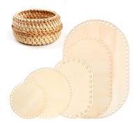 5 pezzi di fondo in legno per cestini, 10,2 cm | 15,2 cm | 20,3 cm - 20,3 cm, basi ovali per uncinetto, fondo per borsa all'uncinetto, forniture per la realizzazione di cesti, forniture per tessitura