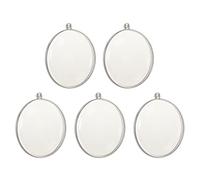 5 pezzi di forma oblata trasparente ornamento 3,5 pollici di Natale riempibile display appeso palline piatte scatole di palline artigianali albero decorazione festa palle di Natale rosse