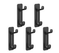 5 Pezzi Di Ganci Di Plastica Nera, Ganci Senza Buchi E Ganci Di Abbigliamento, Adatti Per Armadi, Bagni E Cucine.