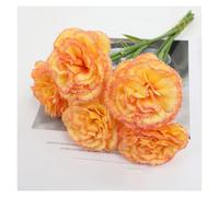 5 Pezzi Di Garofani Artificiali Realistici Resistenti Ai Raggi UV For Matrimoni In Casa, Decorazioni For Ufficio E Progetti Fai Da Te Fiori Finti For Tutta La Vita Con Steli Pieghevoli(Orange)