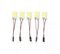 5 pezzi di lampadine a cupola per interni auto COB bianche da 18 LED, lampada a festone da 12 V, adattatore