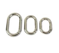 5 pezzi di moschettone a molla ovale con anello a O - Fibbia in metallo apribile for tracolla, anelli a scatto, gancio for collegare portachiavi e ciondolo(Silver,16mm)