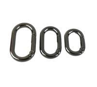 5 pezzi di moschettone a molla ovale con anello a O - Fibbia in metallo apribile for tracolla, anelli a scatto, gancio for collegare portachiavi e ciondolo(Gunblack,16mm)