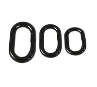 5 pezzi di moschettone a molla ovale con anello a O - Fibbia in metallo apribile for tracolla, anelli a scatto, gancio for collegare portachiavi e ciondolo(Black,16mm)