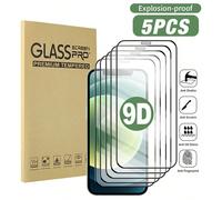 5 pezzi di pellicola protettiva in vetro temperato trasparente ad alta definizione, compatibile con modelli Apple tra cui 15 PROMAX, 15, 16, 15 PRO, 14, 13, 12, 11, XR, XS, X, 7, 8, 17/17 Pro/17 Pro M