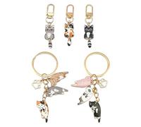 5 Pezzi Di Pendenti Per Gatti Keychain, Cartoni Simpatici, Decorazioni Per Rimorchi Per Roulotte Alla Moda, Accessori Chiave Personalizzati E Interessanti.