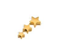 5 pezzi di perline sfuse, perline distanziatrici a forma di cuore, stelle dorate, 10 mm