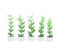 5 pezzi di piante succulente per casa delle bambole, piante in vaso artificiali in miniatura con vasi colorati, decorazione senza bisogno di acqua per la stanza della casa delle