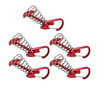 5 pezzi di picchetti per tende a forma di lisca di pesce con fibbia a molla, pioli regolabili per ancoraggio delle corde contro il per terrazze e assi di legno, chiodi di fis (Rossa)