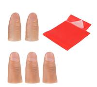 5 pezzi di pollice magico trucco magico punta per pollice trucco magico dita dita in plastica morbida accessori dita trucco magico magico puntelli di scena e 1 panno rosso per allenamento per articoli