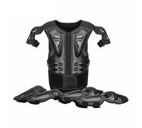 5 pezzi di protezione per la sicurezza dei bambini in moto con schienale, giacca protettiva traspirante per il corpo del motociclista, set di protezioni per il torace per sport,Black-One Size