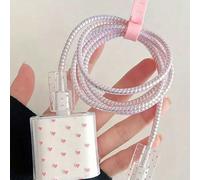 5 pezzi di protezioni in TPU rosa a forma di cuore/fiocco/fiore/cuore viola per cavi di ricarica, compatibili con caricatori Apple 18/20W, ottimo regalo per gli amici Tagli UnicaTPU