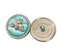 5 pezzi di pulsanti rotondi con motivo di ape miele in metallo e strass per cucito artigianato DIY e creazione di gioielli