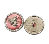 5 pezzi di pulsanti rotondi con motivo di ape miele in metallo e strass per cucito artigianato DIY e creazione di gioielli