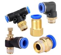 5 pezzi di raccordi pneumatici for aria compressa - PC/PCF/SL/PB/PL, filettatura 6/8/10/12, connettori rapidi for tubi flessibili/condutture da 1/8"/1/4"/3/4"/1/2"(OD6mm-M5,PL (5PCS))