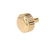 5 pezzi di ricambio per corona di orologio, accessori di ricambio per testa di orologio meccanico al quarzo in acciaio, corona di orologio dorata con pregevole fattura, parti di (Foro lungo 4 mm)