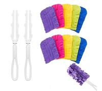5 pezzi di spolverino lavabile per Swiffer magnete antipolvere, piccolo set per Swiffer Duster ricarica magnete antipolvere, riutilizzabile a 360° con 1 manico, pile colorato (10 pezzi)