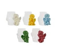 5 pezzi di stampo per candele a forma di angelo per realizzare fai da te, bianco