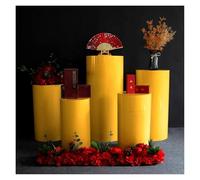 5 Pezzi di Supporti cilindrici Dorati, Zoccoli per Decorazioni per Feste, Matrimoni, Compleanni, pilastri, espositori Rotondi per Eventi, copridivani