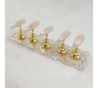 5 pezzi di supporto per unghie con strisce magnetiche, base in resina con paillettes ondulate, adatto per donne e ragazze, forniture per unghie, strumenti per unghie, accessori per arte di unghie, bac