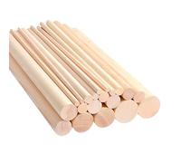 5 pezzi di tasselli rotondi in legno non finiti - diametro 1-2,5 cm, lunghezza 10 cm - ideali for progetti e artigianato fai da te(2.5cm)
