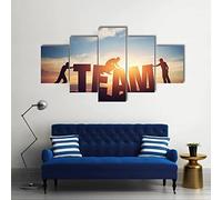 5 Pezzi Di Tela Da Parete Concetto Di Lavoro Di Squadra (Senza Cornice 200 X 100 Cm) Quadri Moderni Per La Casa Ufficio Soggiorno Camera Da Letto Per La Sala Da Pranzo Camera Dei Bambini Gal-8R5N+O0A