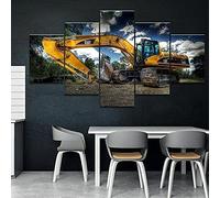 5 Pezzi Di Tela Quadro Su Tela 5 Pezzi Di Arte Della Parete Attrezzatura Da Costruzione Per Escavatori Canvas Print Wall Art Quadro Moderno Soggiorno Quadro Camera Da Letto Quadri Grandi Dim -2B8H-A8F