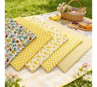 5 pezzi di tessuto di cotone assortito a forma di banana e floreale, blocchi di tessuto trapuntato pretagliati, tessuti stampati fai da te, patchwork, album di ritagli e decorazioni per la casa, 40 x