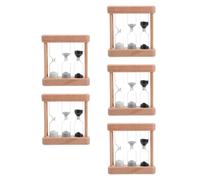 5 pezzi di timer in legno creativo da 1/3/5 minuti, orologio con clessidra,