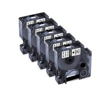 5 pezzi di tubo termoretraibile 18055 12 mm nero su bianco 5 pezzi compatibile con etichettatrice industriale Rhino5200(A45013)