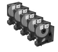 5 pezzi di tubo termoretraibile 18055 12 mm nero su bianco 5 pezzi compatibile con etichettatrice industriale Rhino5200(A18055)