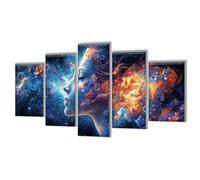 5 Pezzi Diamond Painting Astratto Ragazza, Diamond Painting Adulti Kit, DIY Diamantini Crystal Art Pittura Bambini, Pittura Diamante Kit Ricamo per Casa Decorazioni, Regalo Donna 100x60cm q-259