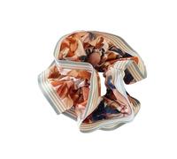 5 pezzi Donna Temperamento Fiori Scrunchie Ragazze Stampa elastica Anello for capelli coda di cavallo per donne o ragazze(Orange)