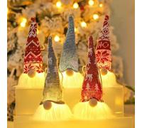5 Pezzi Elfo Babbo Natale, Gnomo di Natale Luminosi, Gnomi con LED Luce, Gnomi Natalizi Grandi con LED Decorazioni Natalizie per Albero Christmas Tavolo Camino, Ornamento di Svedese Gnomo Natalizio