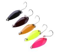 5 Pezzi Esca Artificiale in Metallo Amo Singolo, Effetto Realistico | Azione Rapida in Acqua, Richiamo Visivo, per Pesca in Acqua Interna, Accessorio Amo Già Montato Colore Casuale