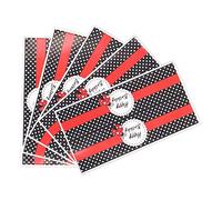 5 pezzi Etichette per bottiglie d'acqua Nero Bianco Rosso Parole di buon compleanno Etichette per bottiglie d'acqua Adesivi decorativi Adesivi sigillanti