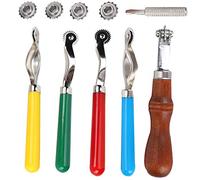 5 pezzi fai-da-te in pelle artigianale per cucire a punto Spacer Stitching Wheel, Leather Over-Stitch Marking Wheel, Spacer Embossing System Set, Leather Craft Tools