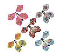 5 Pezzi Farfalle Magiche Volanti Giocattolo Trucchi Prop Carica Elastico Materiale PP Adatte per Spettacoli su Palco Animazione Feste Interazione Fami, Stile d