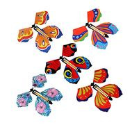 5 Pezzi Farfalle Magiche Volanti Giocattolo Trucchi Prop Carica Elastico Materiale PP Adatte per Spettacoli su Palco Animazione Feste Interazione Fami, Stile a