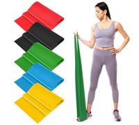 5 Pezzi Fasce Elastiche Fitness, Banda Elastica con 5 Livelli di Resistenza, Bande Elastiche, Elastici Fisioterapia, Elastici Pilates, Elastico Pilates per Pilate, Yoga, Fitness, Schiena Stretching