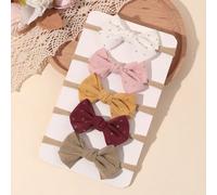 5 pezzi Fasce per capelli in velluto per bambini, colori rosso vino e marrone, fasce elastiche in nylon per neonati, bambini piccoli e infanti, accessori per capelli premium in velluto per l'autunno e