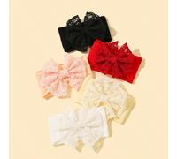 5 pezzi Fasce per capelli per bambina, accessori per capelli neonato con fiocco in pizzo, fermagli per capelli stile principessa, per San Valentino Confezione da 5 fasce per capelli con fiocco in pizz