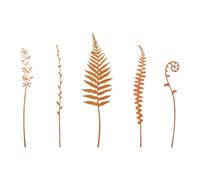 5 pezzi felce rurale picchetto a terra per decorazione esterna stabile giardino arrugginito con finitura antica aiuole terra paesaggistica