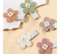 5 pezzi Fermagli per capelli con fiori lavorati a maglia per bambine, tema San Valentino e amore Tagli UnicaPiantePoliammide